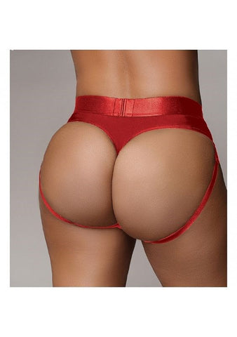 Shots Toys Ouch! Electrifying Strap On Thong Red Vibrating Dildo Harness - Strap On Sextoys