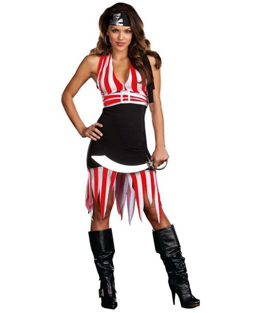 Dream Girl Lingerie Pleasure Pirate Costume for Role Play Adventures - - Fancy Dress Ups