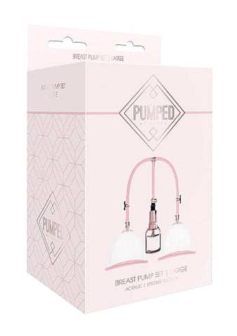Shots Toys Pumped Breast Pump Set Rose Vacuum Enhancement System - Breast and Nipple Toys