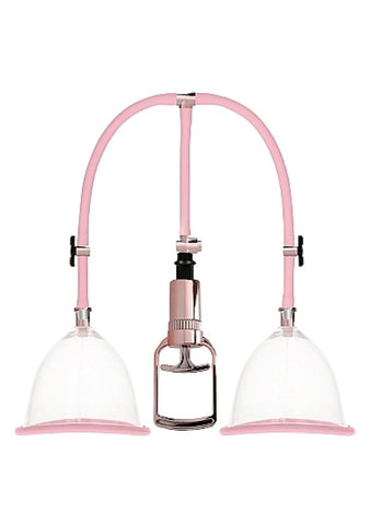 Shots Toys Pumped Breast Pump Set Rose Vacuum Enhancement System - Breast and Nipple Toys