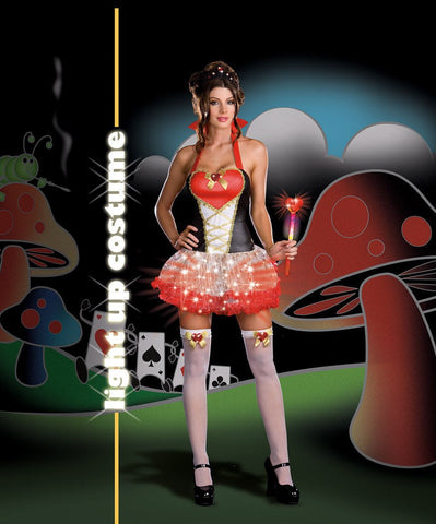 Dream Girl Lingerie Queen of Heartbreakers Costume with Fiber Optic Skirt - Fancy Dress Ups