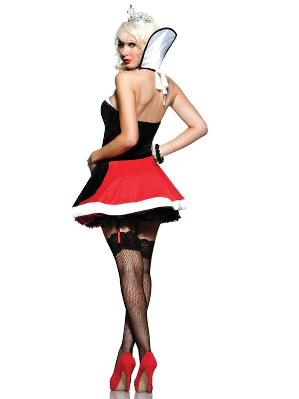 Seven til Midnight Queen of Hearts Costume with Sequin Hearts and Tiara - - Fancy Dress Ups
