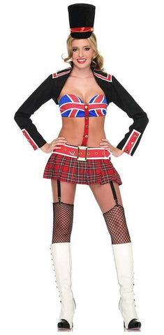 Leg Avenue Queens Guard Costume Scarlet Tunic with Military Details - Fancy Dress Ups