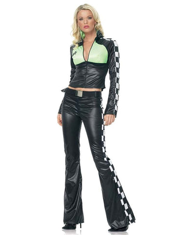 Leg Avenue Race Car Driver Costume Red Polyester Racing Jumpsuit - Fancy Dress Ups
