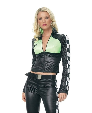 Leg Avenue Race Car Driver Costume Red Polyester Racing Jumpsuit - Fancy Dress Ups