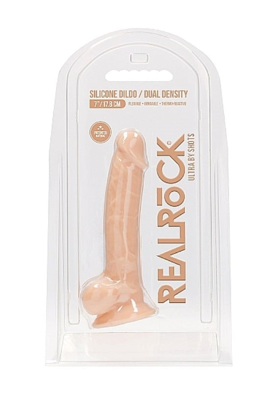 Shots Toys Realrock Ultra Silicone Dildo with Balls Flesh Dual Density - - Realistic Dildos