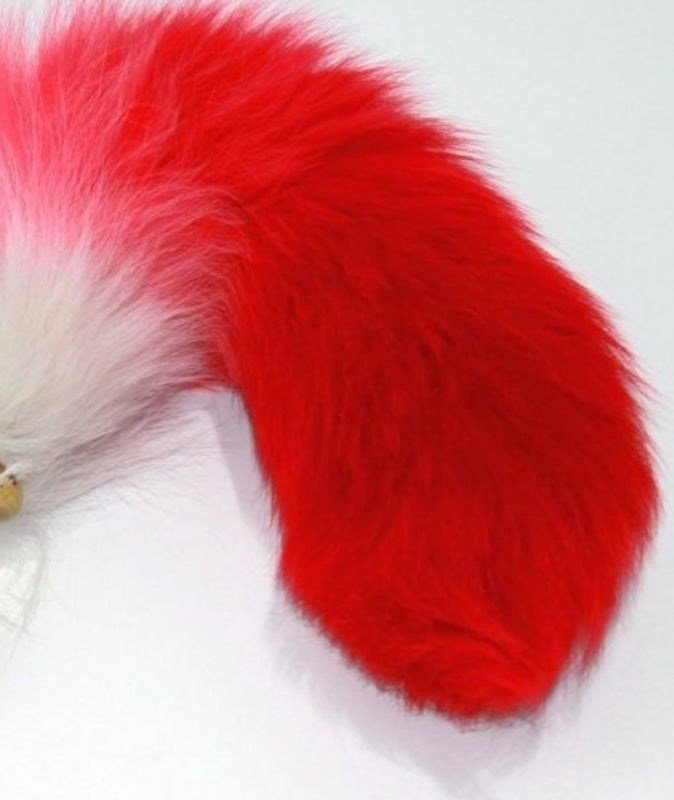 BDStyle Red Faux Fox Tail Gold Butt Plug Premium Anal Play Accessory - Steel Sex Toys