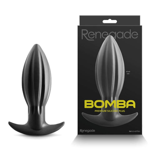 NS Novelties Renegade Bomba Black Silicone Butt Plug with Flared Base - Butt Plugs