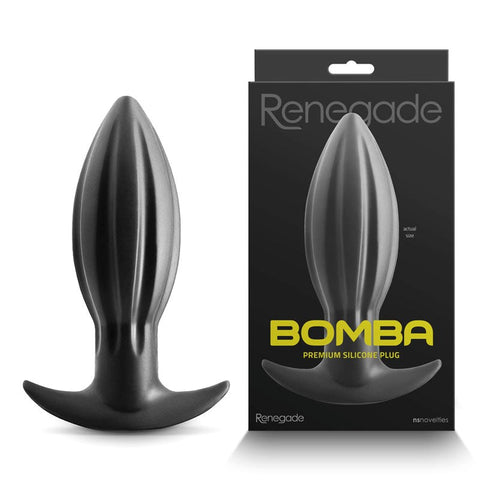 NS Novelties Renegade Bomba Black Silicone Butt Plug with Flared Base - Butt Plugs