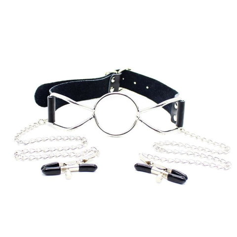 BDStyle Thrilling Pleasure Duo Spider Mouth Gags and Nipple Clamps Set - Breast and Nipple Toys