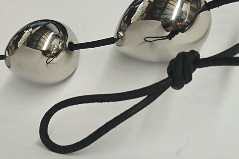 Hells Couture Steel Anal Pleasure Balls Unisex Kegel Training Temperature Play - Love Eggs and Kegel Exercisers