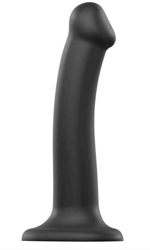 strap on me Dual Density Dildo Black with Bendable Shaft and Suction Cup - - Strap On Sextoys