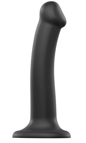 strap on me Dual Density Dildo Black with Bendable Shaft and Suction Cup - Strap On Sextoys