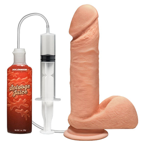 Doc Johnson The D Squirting Dong + Balls Flesh Realistic Squirting Dildo - Realistic Dildos