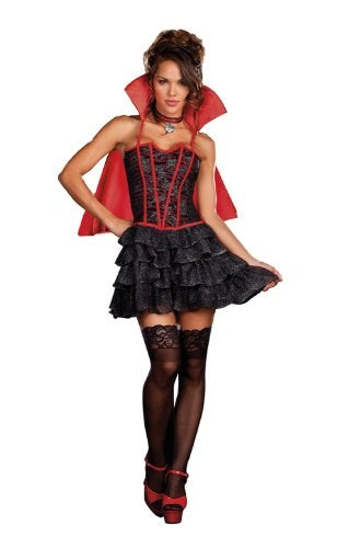 Dream Girl Lingerie The Lady Is A Vamp Costume with Corset Structure - Fancy Dress Ups