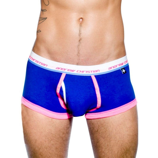 Andrew Christian Tighty Whitie Punked Cresent Boxer Royal with Peep Window - - Jocks and G-Strings