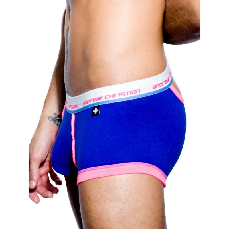 Andrew Christian Tighty Whitie Punked Cresent Boxer Royal with Peep Window - - Jocks and G-Strings