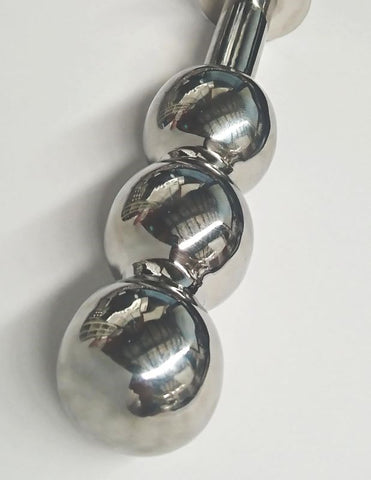 Hells Couture Triple Ripple Steel Butt Plug Medical Grade Steel - Steel Sex Toys
