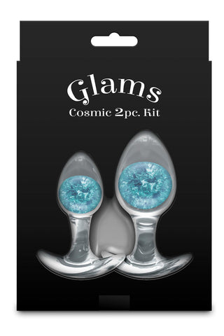 NS Novelties Glams Cosmic Butt Plugs Set of 2 Sizes with Glass Marbles - Butt Plugs