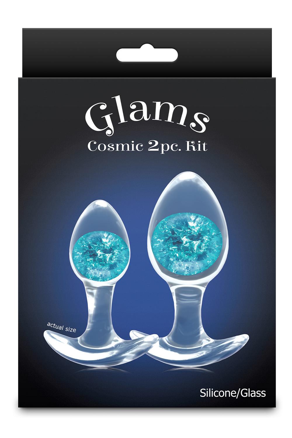 NS Novelties Glams Cosmic Butt Plugs Set of 2 Sizes with Glass Marbles - - Butt Plugs