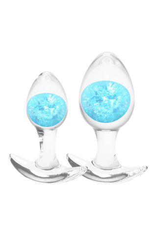 NS Novelties Glams Cosmic Butt Plugs Set of 2 Sizes with Glass Marbles - Butt Plugs