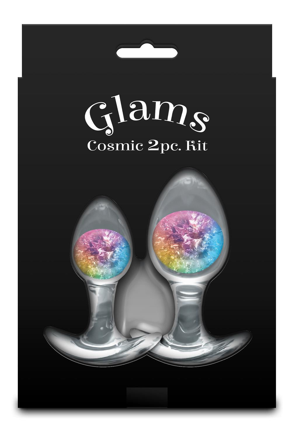 NS Novelties Glams Cosmic Butt Plugs Set of 2 Sizes with Glass Marbles - - Butt Plugs