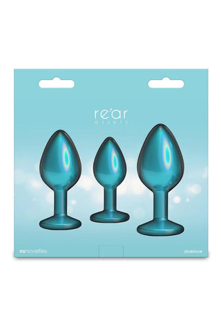 NS Novelties Rear Assets 3 Sizes Metallic Butt Plugs Kit Chrome Plated - Butt Plugs