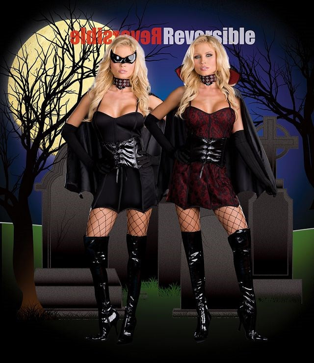 Dream Girl Lingerie Twice Bitten Reversible Costume Complete Set - Fancy Dress Ups