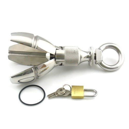 BDStyle Ultimate Anal Lock Expanding Anal Stretching Device with Key - Steel Sex Toys