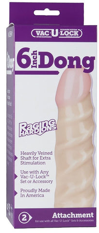 Doc Johnson Vac U Lock Raging Hard On Dong with Heavily Veined Shaft - Realistic Dildos