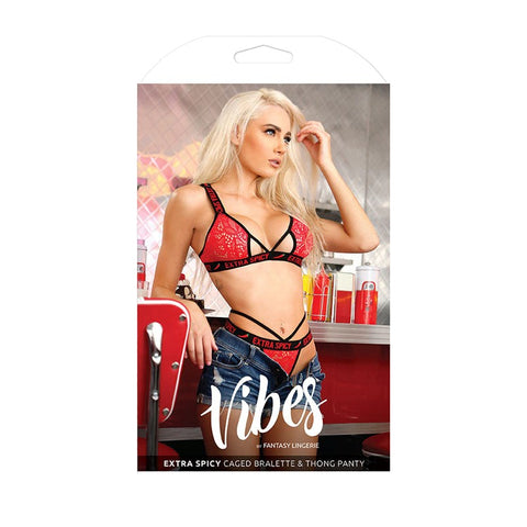 Fantasy Lingerie Boldly Beautiful VIBES EXTRA SPICY Intimate Set Caged Design - Bras and Bra Sets