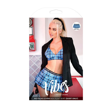 Fantasy Lingerie Vibes No Fucks Given Box Pleat Skirt Bold Statement Fashion - G-Strings, Panties and Shorts