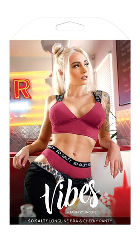 Fantasy Lingerie VIBES SO SALTY Luxurious Longline Bra & Cheeky Panty Set - Bras and Bra Sets