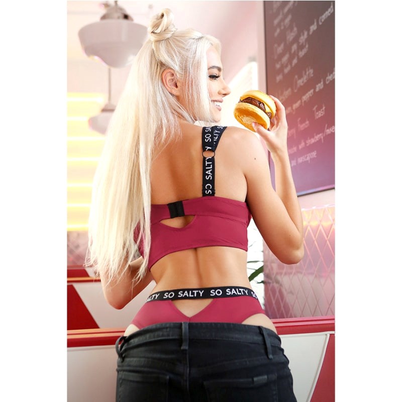 Fantasy Lingerie VIBES SO SALTY Luxurious Longline Bra & Cheeky Panty Set - - Bras and Bra Sets