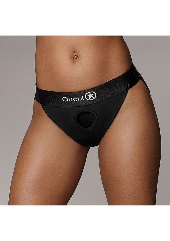 Shots Toys Pleasure Enhancing Vibrating Strap On Panty Harness Black Remote - - Strap On Sextoys