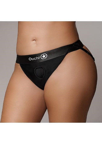 Shots Toys Pleasure Enhancing Vibrating Strap On Panty Harness Black Remote - Strap On Sextoys