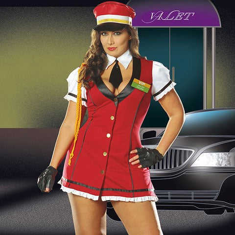 Dream Girl Lingerie VIP Valet Service Costume Red Black Gold Uniform - Fancy Dress Ups