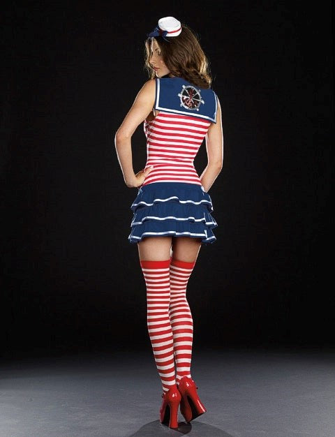 Dream Girl Lingerie Nautical Allure Windy Sails Costume with Sequin Details - Fancy Dress Ups