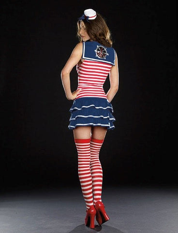 Dream Girl Lingerie Nautical Allure Windy Sails Costume with Sequin Details - Fancy Dress Ups
