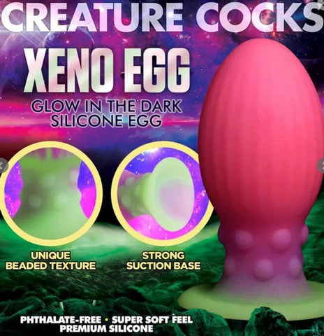 XR Brands Xeno Alien Glowing Egg Glow in Dark Fantasy Dildo - Non-Realistic Dildos