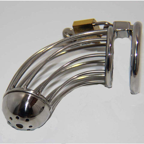 Hells Couture Penis Prison Pee Thru Stainless Steel Chastity Cage - Male Chastity