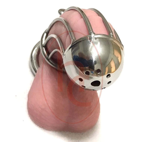 Hells Couture Penis Prison Pee Thru Stainless Steel Chastity Cage - Male Chastity