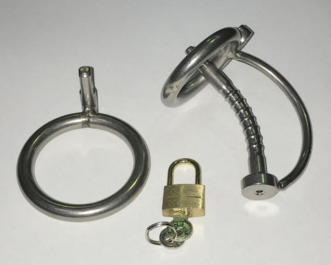 BDStyle Points of Intrigue Locking Penis Chastity with Urethral Plug - Male Chastity