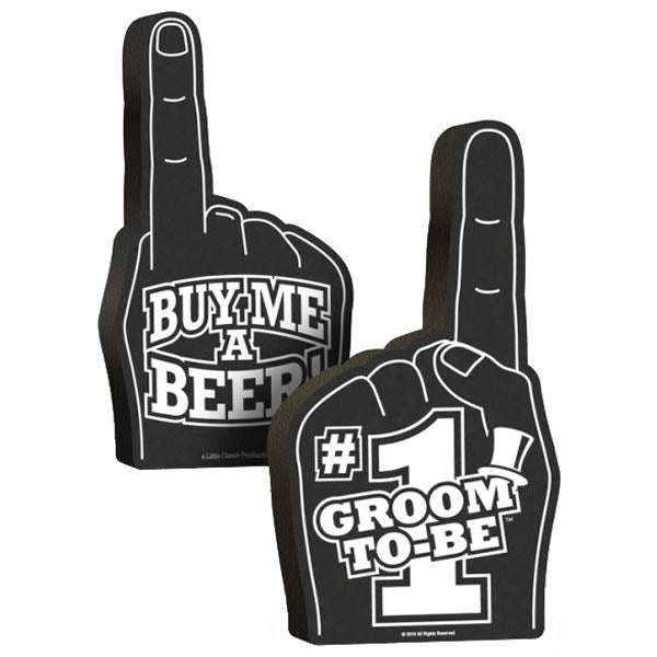 Little Genie Groom To Be Foam Hand Pink Party Accessory - Bachelorette and Bucks