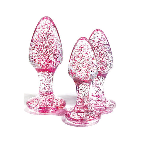 Adam & Eve Sparkle Indulge Glitter Gem Butt Plug Collection Glass Set - Butt Plugs