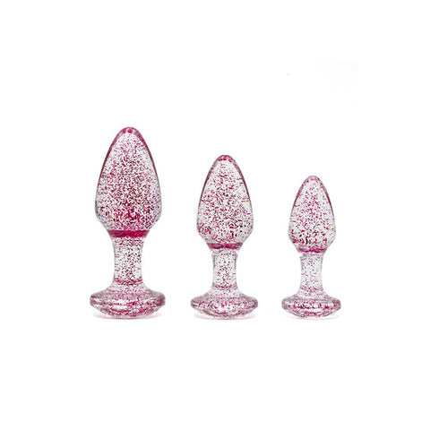 Adam & Eve Sparkle Indulge Glitter Gem Butt Plug Collection Glass Set - Butt Plugs