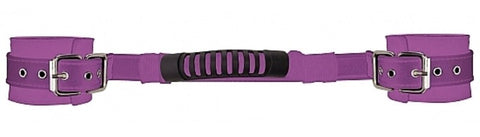 Shots Toys Adjustable Leather Handcuffs Purple Premium Bondage Restraints - Cuffs and Restraints