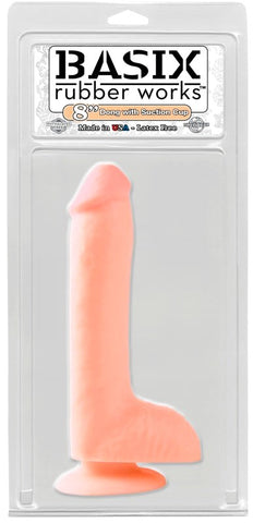 Pipedream Basix 8 Inch Suction Cup Realistic Dong Flesh Hands Free Dildo - Realistic Dildos