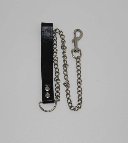 Hells Couture Genuine Leather BDSM Leash Premium Metal Chain Control - Collars and Leads