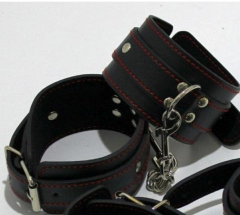 BDStyle Faux Leather Bondage Wrist and Ankle Restraints - Cuffs and Restraints
